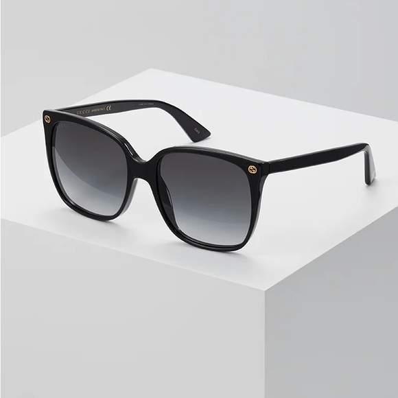 Gucci Black Gg0022s 001 Cat Eye Square Sunglasses - Picture 2 of 12